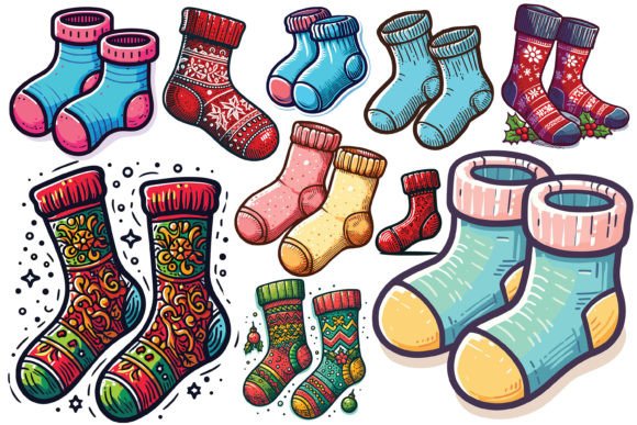 10 X Christmas Socks Bundle: A Designer's Review of Seasonal Illustrations