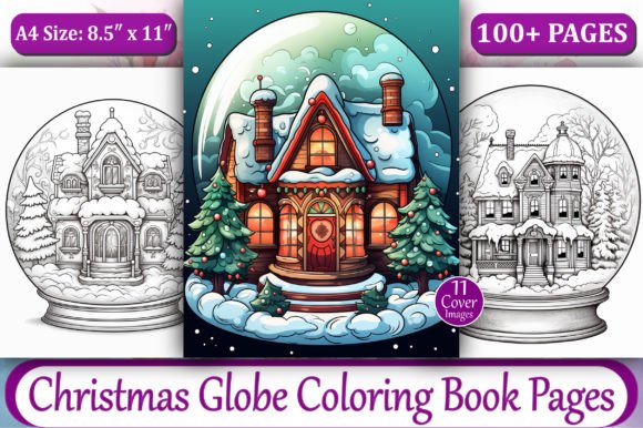 100 Christmas Globe Coloring Book Pages Review for Illustrations