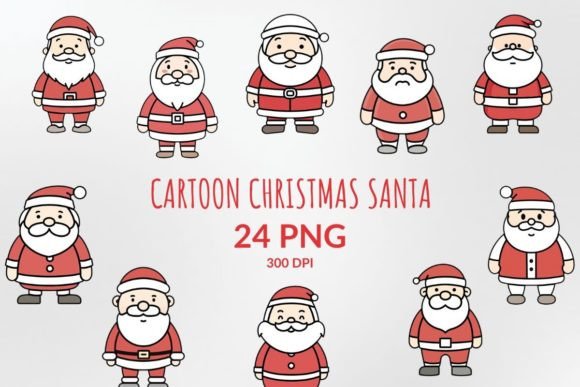 Cartoon Christmas Santa Sublimation for Festive Illustrations