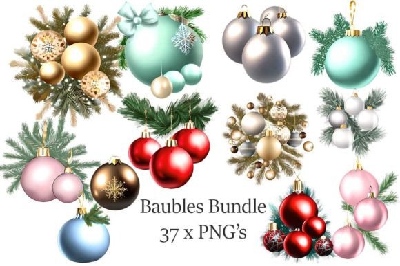 Christmas Baubles Bundle Review for Modern Illustrations