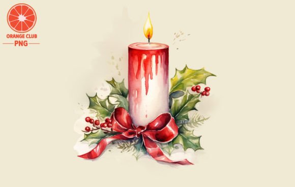 Christmas Candles Watercolor: A Designer's Review of Seasonal Illustrations