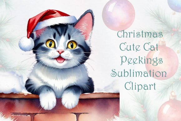 Christmas Cute Cat Peeking Sublimation & Illustrations Review