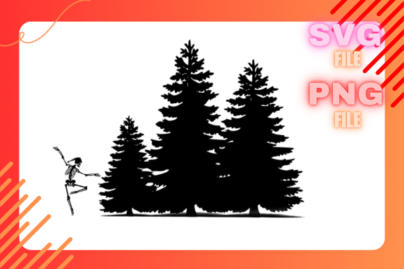 Christmas Dancing Skull Silhouette: Bold Illustrations for Seasonal Content