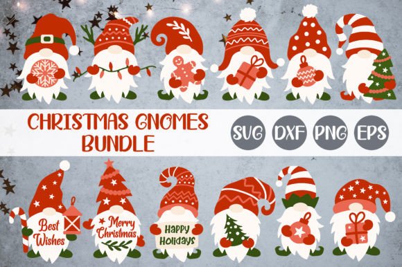 Christmas Gnome Family Vector Clipart for Festive Illustrations