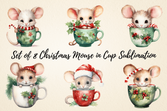 Christmas Mouse in Cup Sublimation Review for Illustrations
