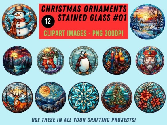 Christmas Stained Glass Clipart 01 Review for Illustrations