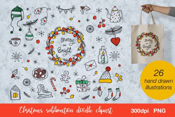 Christmas Sublimation Bundle Doodles: Illustrations for Modern Publishing