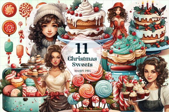Christmas Sweets Watercolor Clipart PNG Review