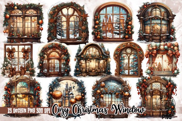 Cozy Christmas Window Clipart PNG: A Designer's Review of Festive Illustrations
