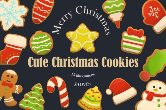 Cute Christmas Cookies Illustrations for Festive Branding