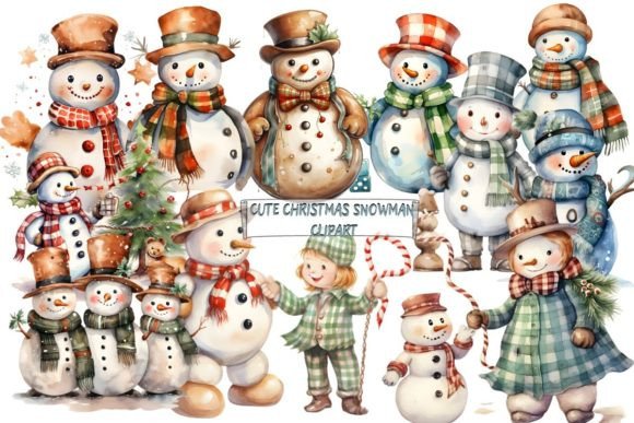 Cute Christmas Snowman Clipart for Seasonal Illustrations