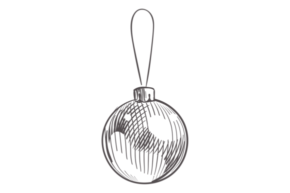 Glass Ball Sketch. Hand Drawn Christmas Illustrations