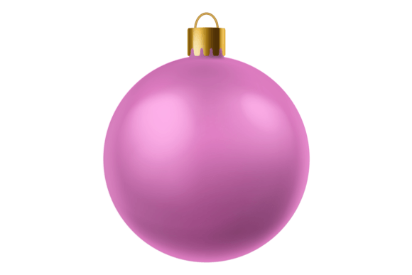 Pink Christmas Tree Ball Mockup. Realist for Illustrations