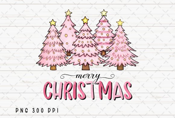 Pink Merry Christmas Trees Xmas PNG: A Designer's Review