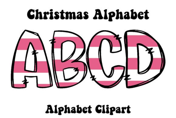 Pink Strips Christmas Alphabet Doodle Review