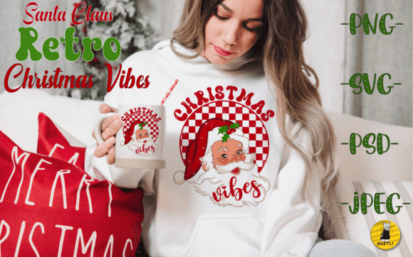 Retro Christmas Vibes Santa Claus Illustrations for Holiday Design