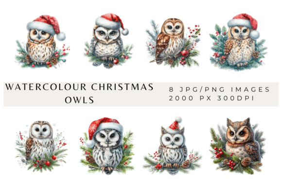Watercolour Christmas Owls: A Seller's Review of Seasonal Illustrations