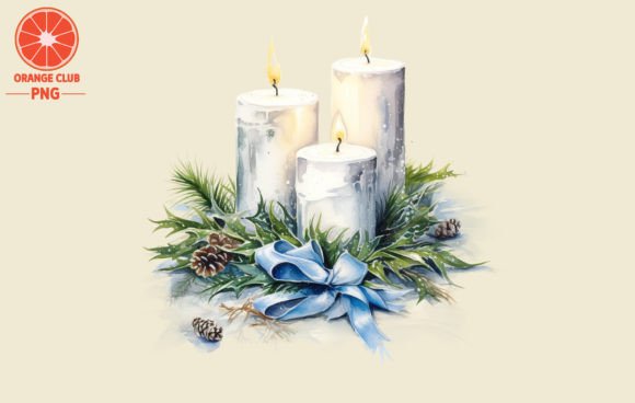 White Christmas Candles Watercolor Embroidery Review